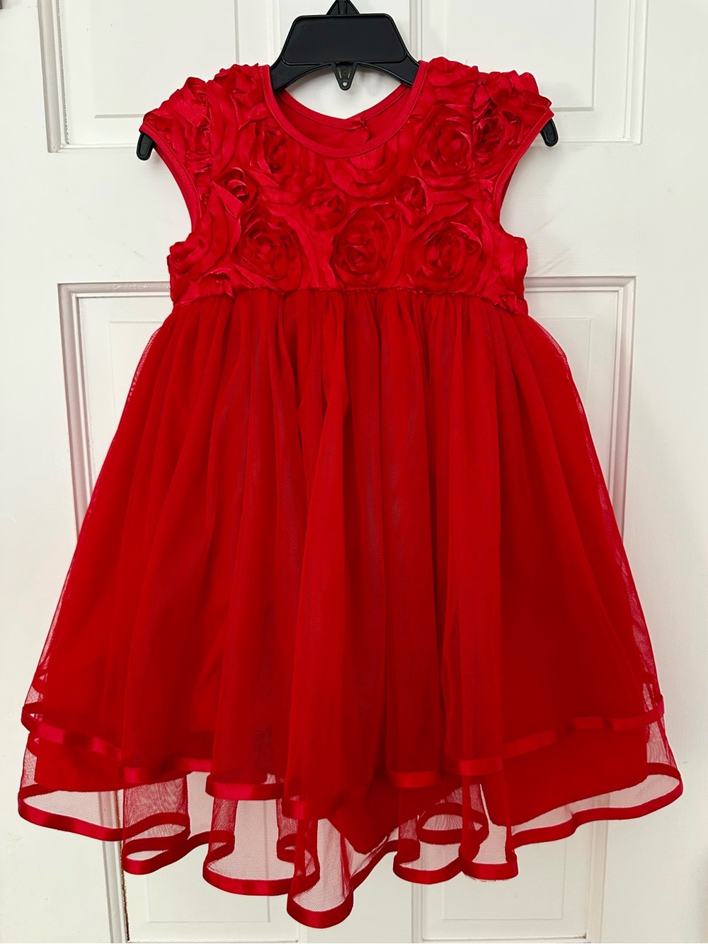 Pippa & Julie Red Rosette Tulle Party Dress for Girls Sz 2T Christmas Holiday